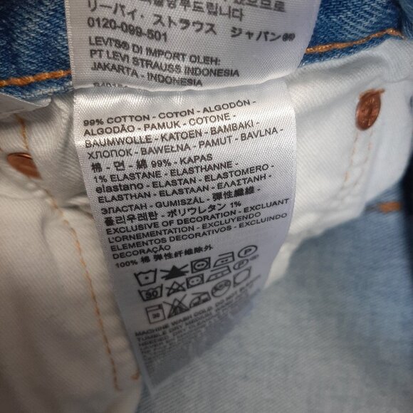 Levi's 501 Man's Blue Straight Legs Fly Buttons Distressed W33/L32 Denim Jeans - Picture 9 of 12